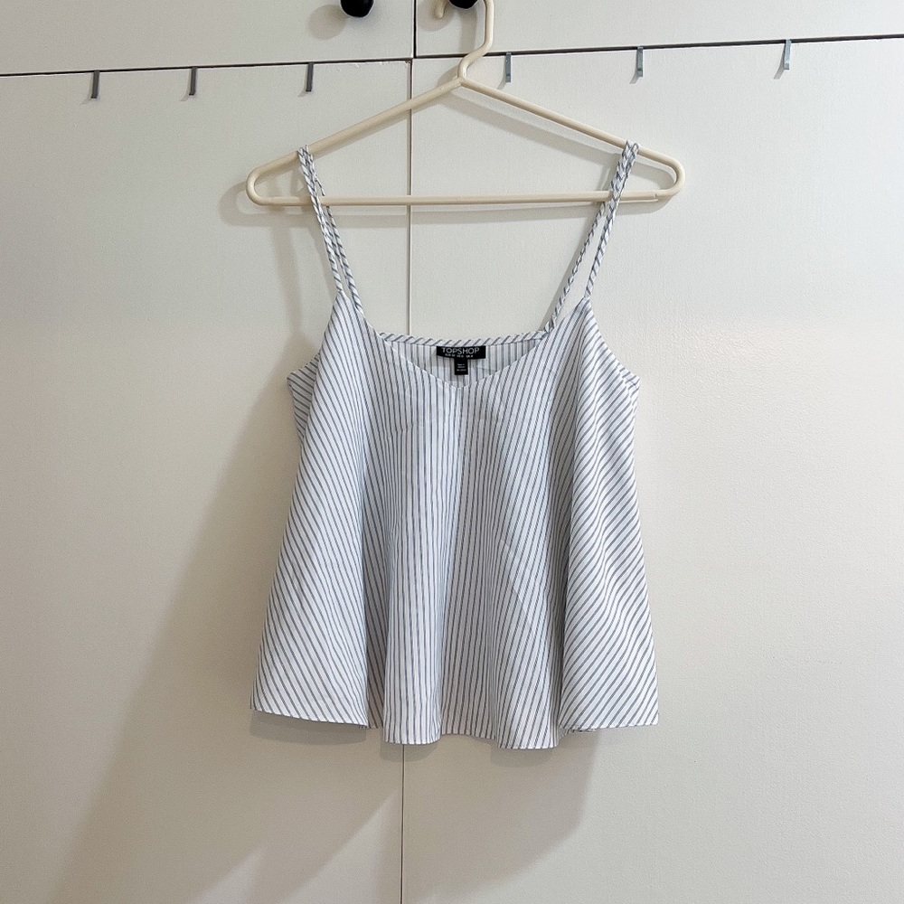 Topshop White & Blue Stripe Cami